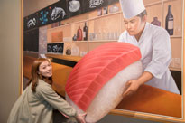 こんなに大きいお寿司<br>食べれません!!